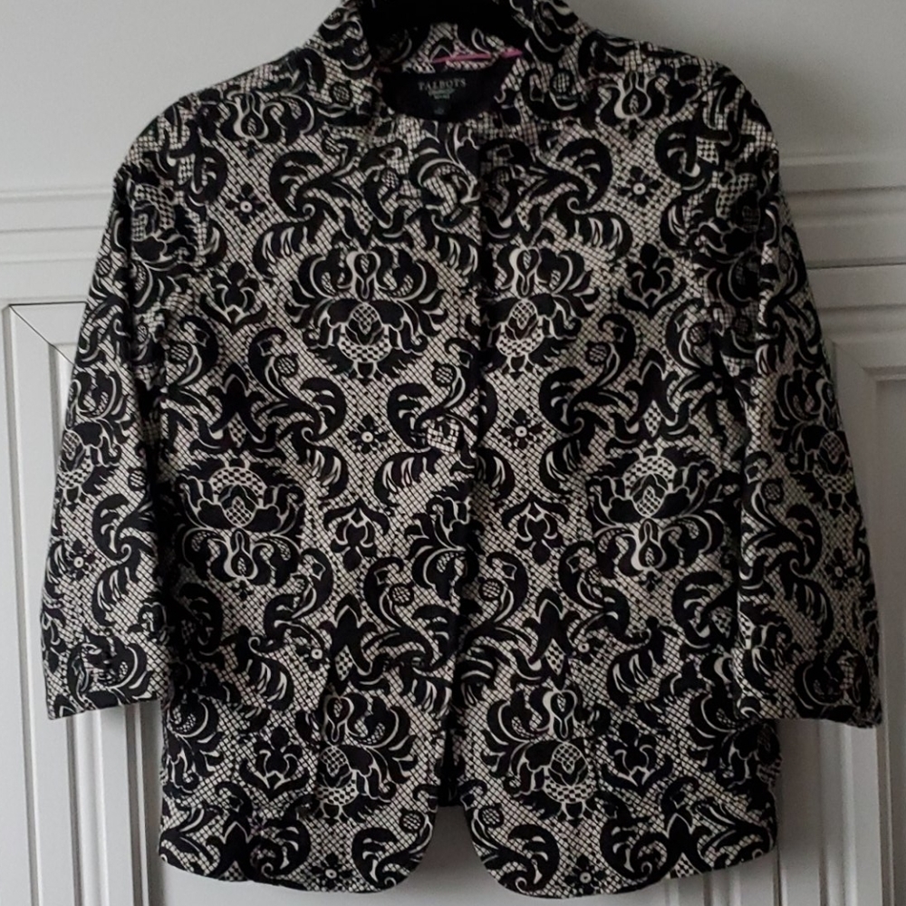 Talbots 4p Petite Jacket Damask Pattern, Classic … - image 5